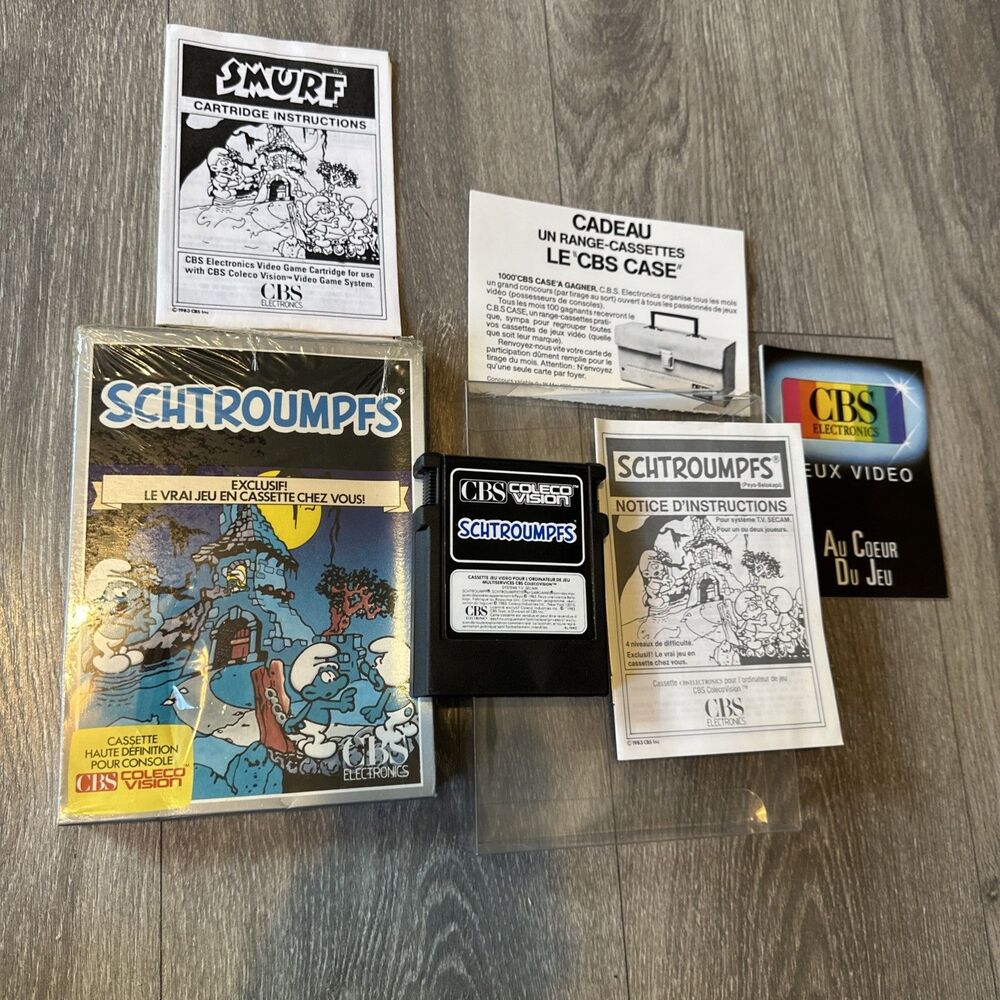 Smurf Rescue Schtroumpfs FRENCH EDITION - Colecovision Game - CIB RARE
